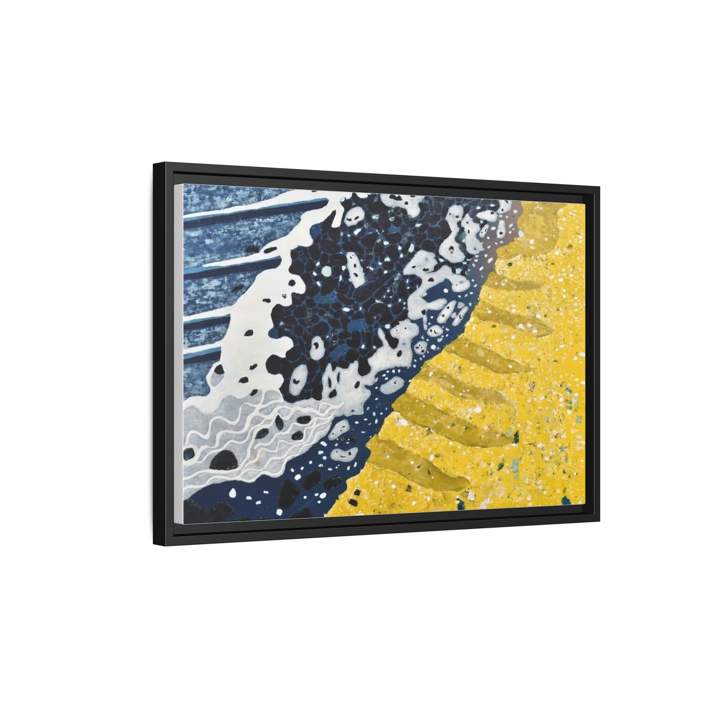 Framed Abstract Ocean & Sand Matte Canvas Print