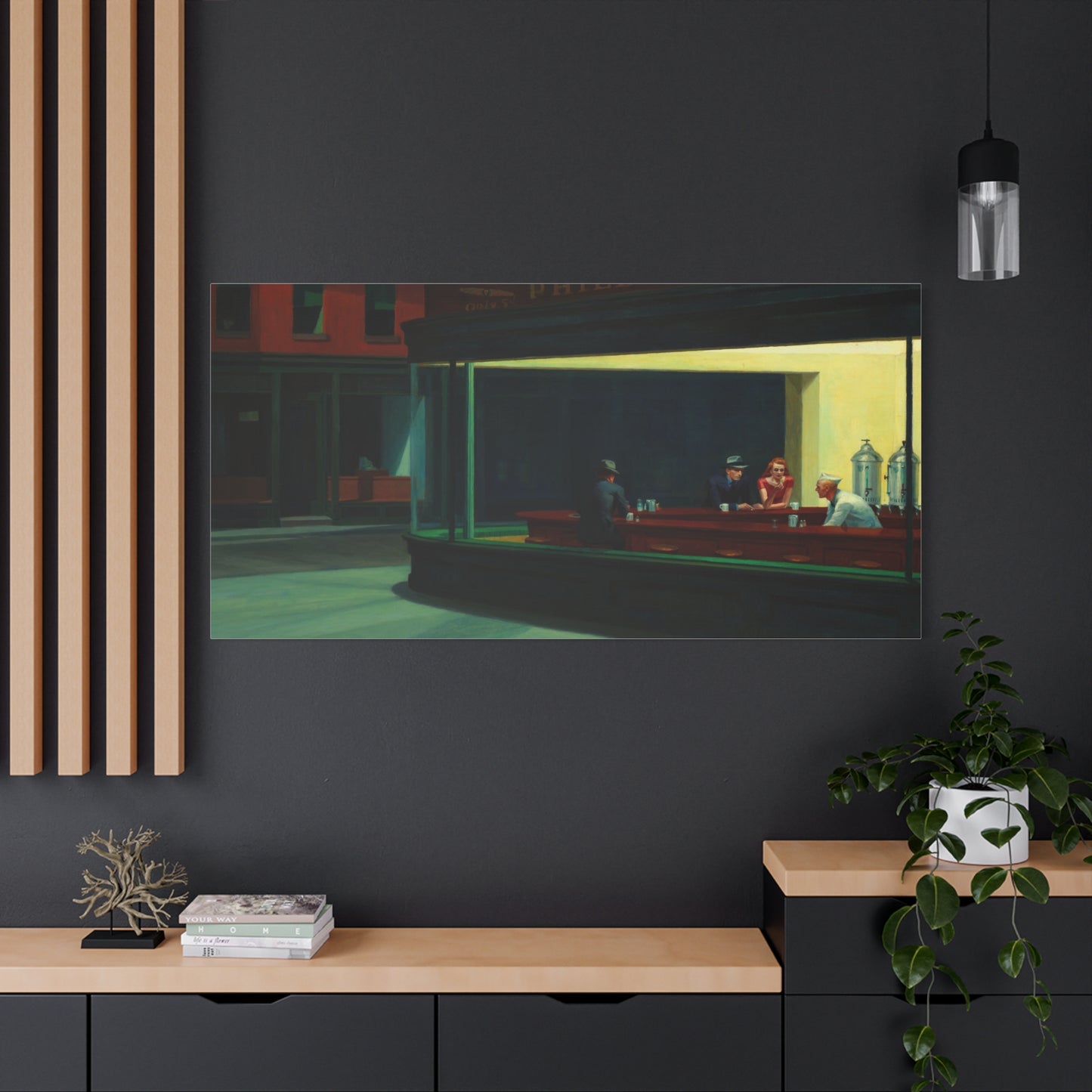 Nighthawks by Edward Hopper Matte Stretched Canvas Wall Art Print