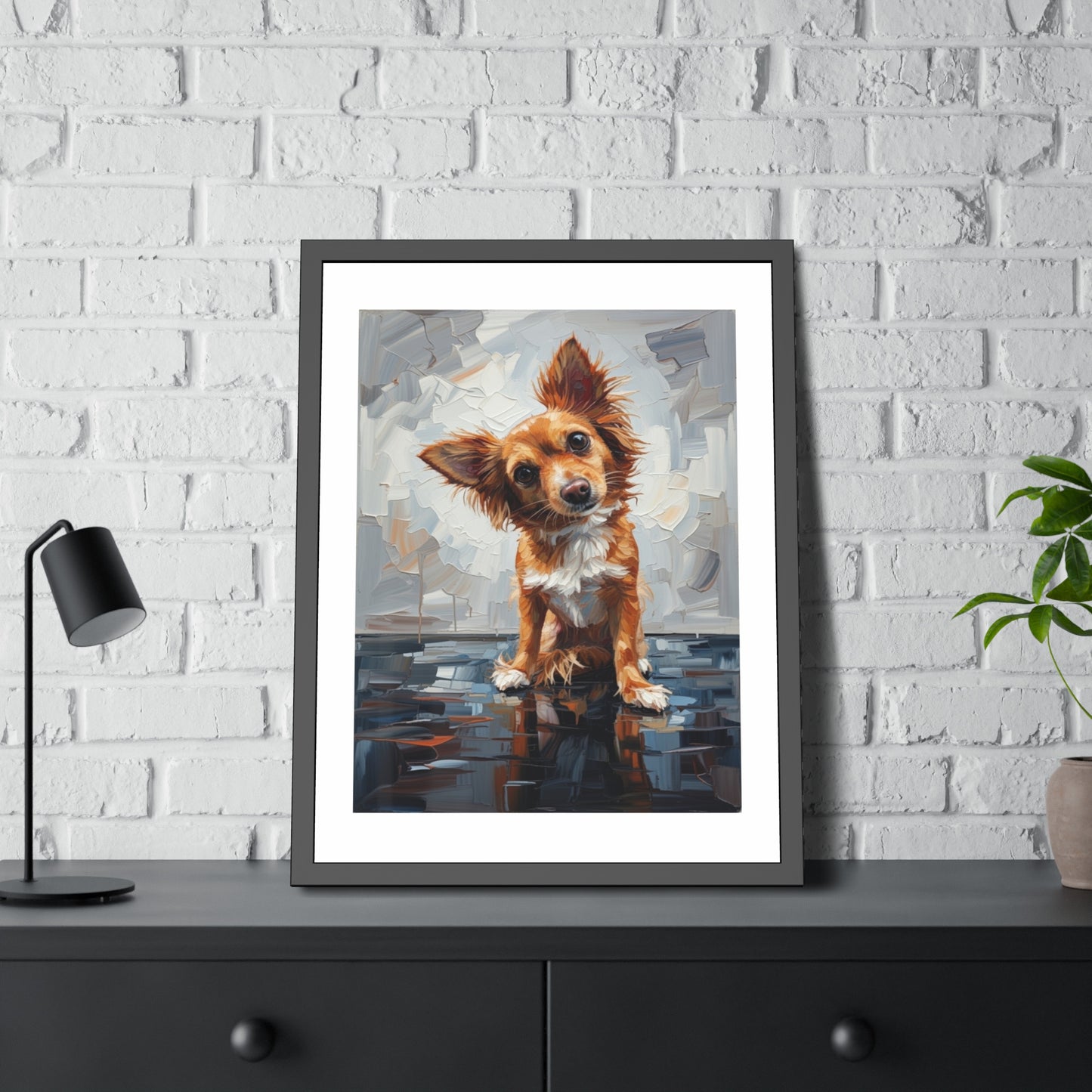 Dog Portrait Framed Poster — Cute Puppy Wall Art