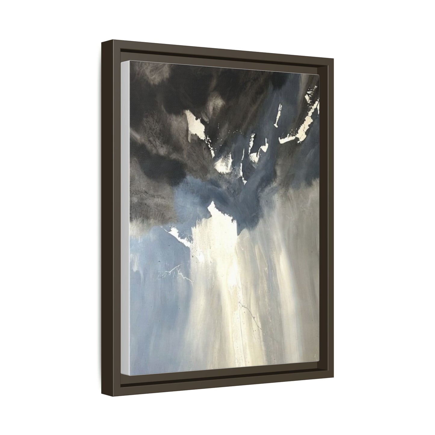 Framed Matte Canvas Art — Moody Abstract Sky Painting