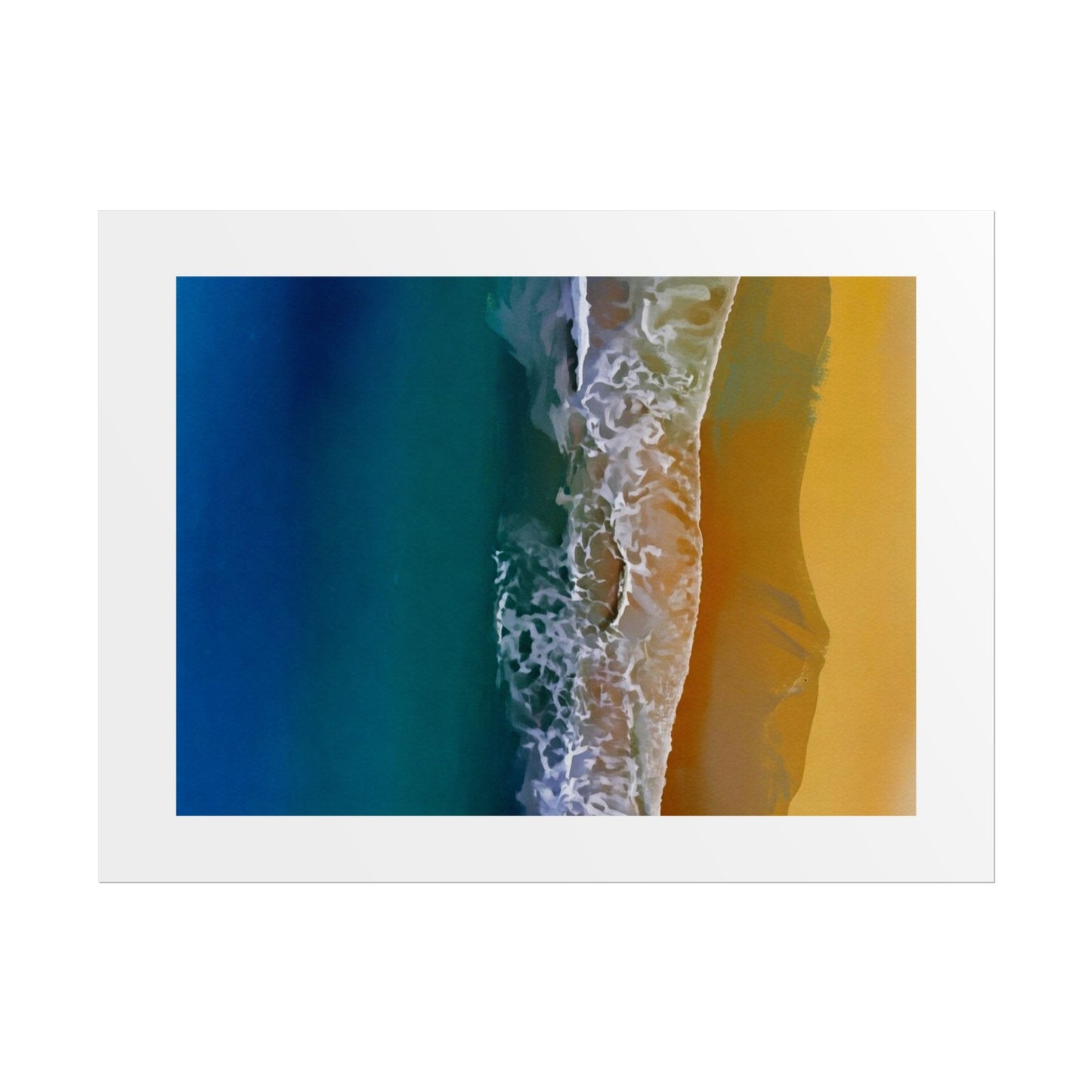 Ocean Shore Aerial Rolled Poster — Beach Print Wall Art
