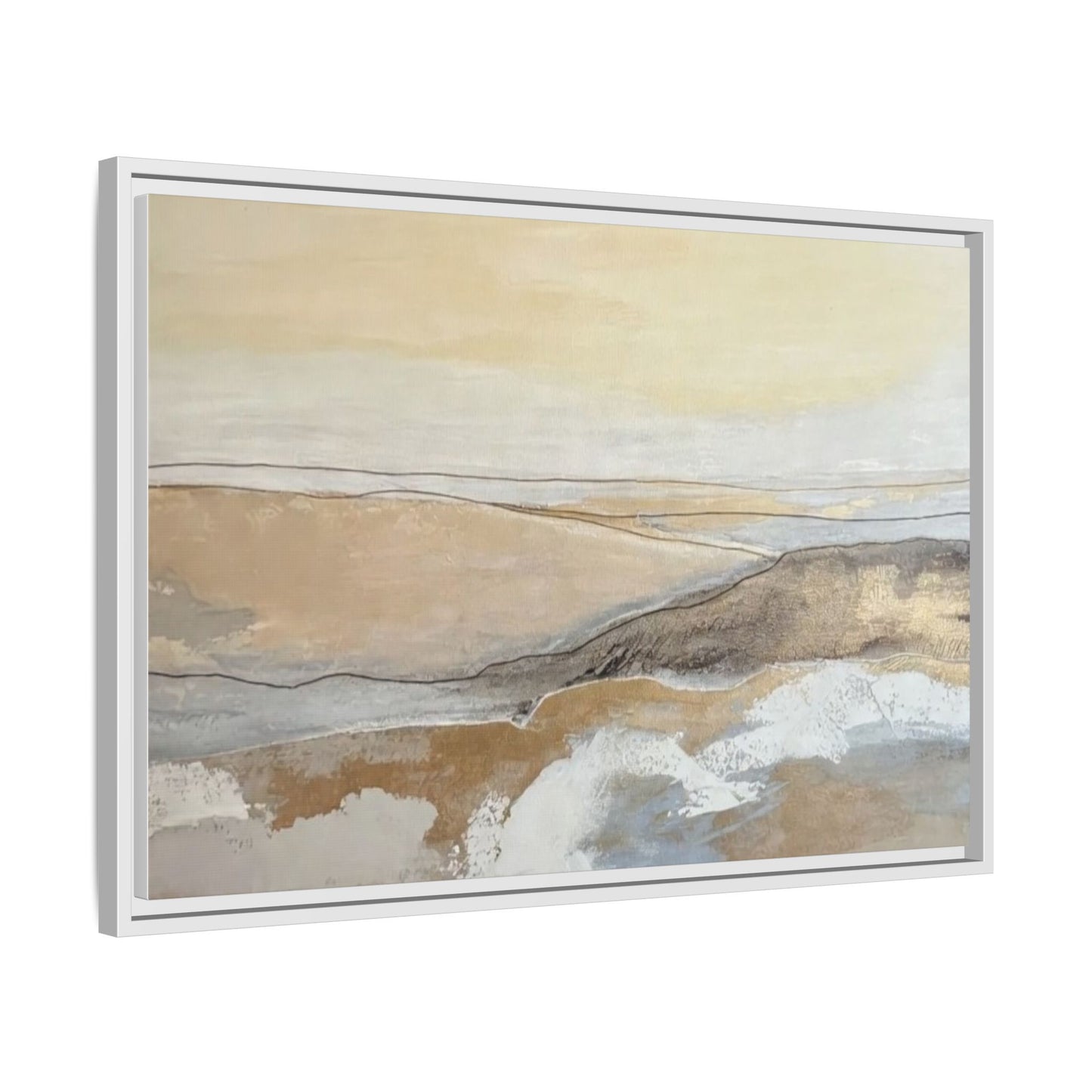 Framed Abstract Coastal Landscape Matte Canvas Wall Art