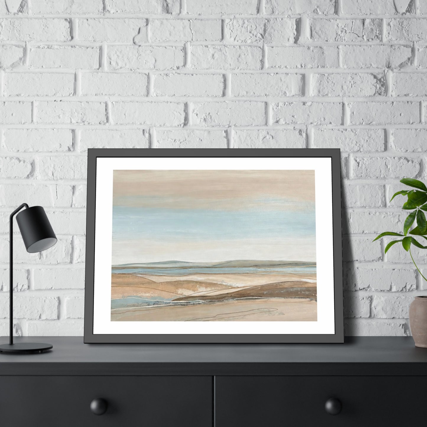 Coastal Pastel Landscape Framed Poster