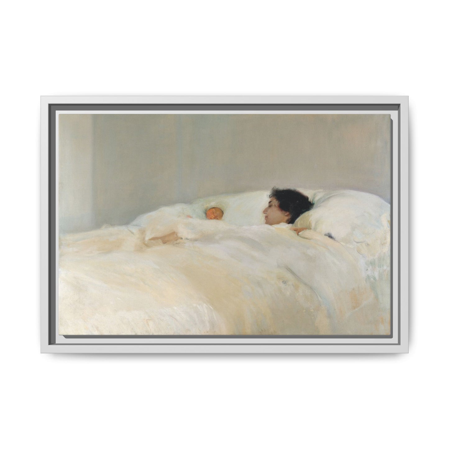 Mother by Joaquin Sorolla y Bastida Framed Matte Canvas Wall Art Print
