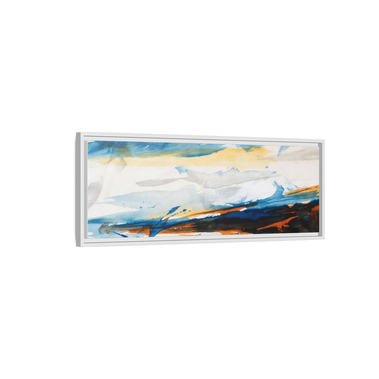 Abstract Coastal Waves Matte Canvas Framed Wall Art