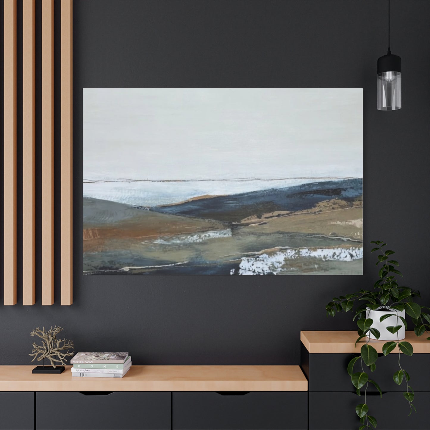 Abstract Coastal Landscape Canvas — Stretched Matte Wall Art