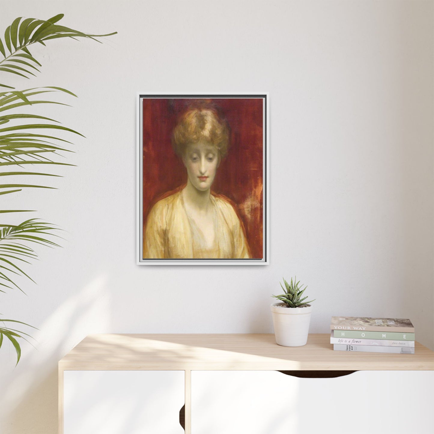 Mrs Williams by Lord Frederic Leighton Framed Matte Canvas Portrait Wall Art Print