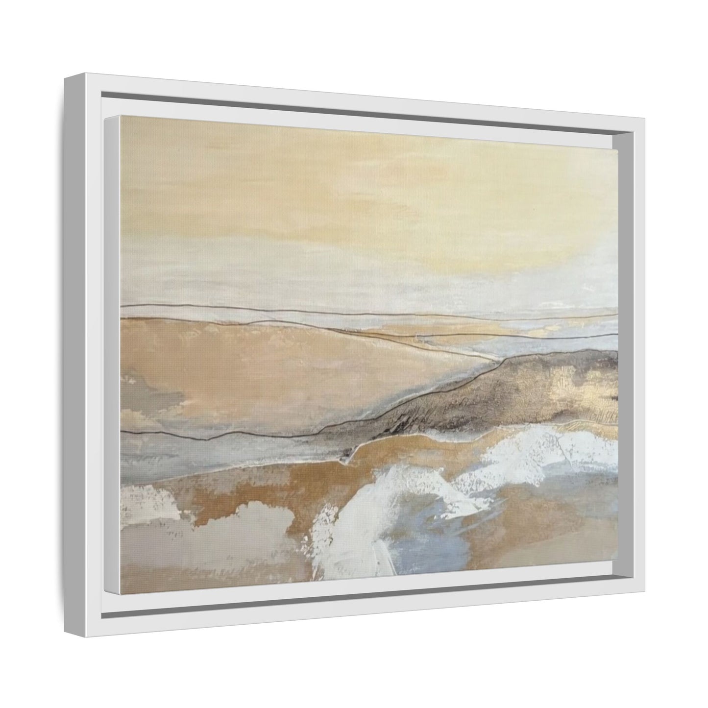 Framed Abstract Coastal Landscape Matte Canvas Wall Art