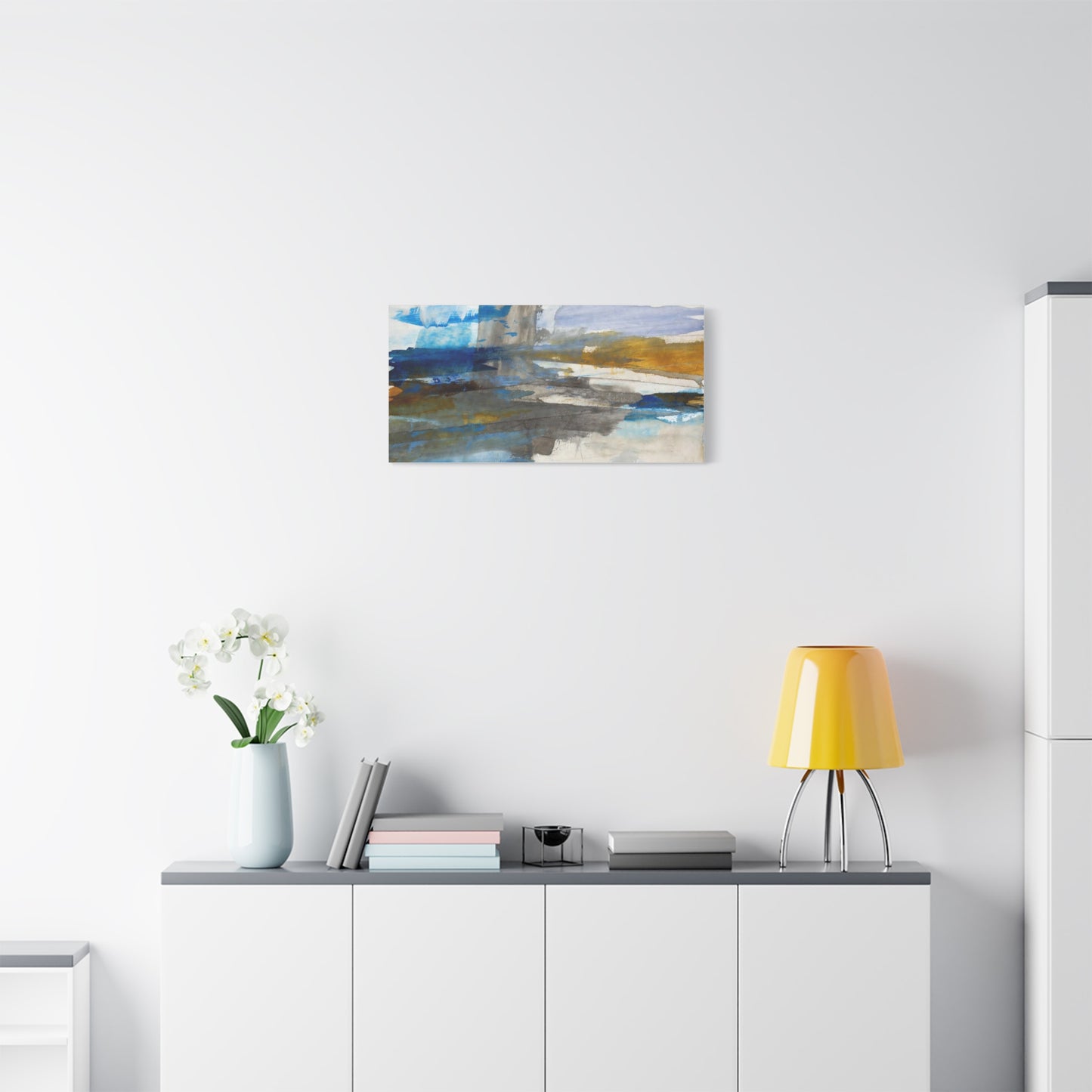Abstract Coastal Blue Matte Canvas Print — Stretched 1.25" Wall Art