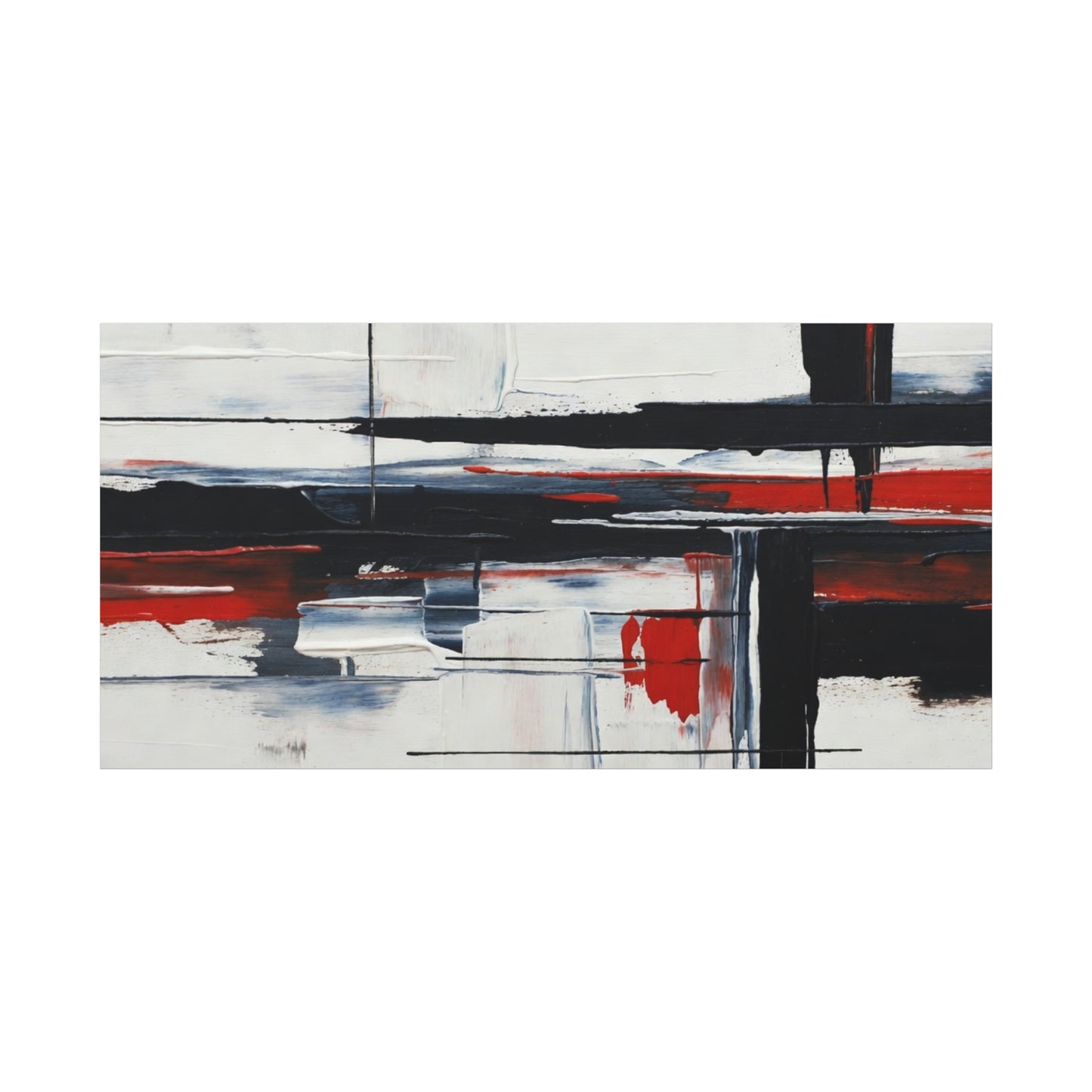 Abstract Red & Black Modern Canvas Art — Matte Stretched 1.25"