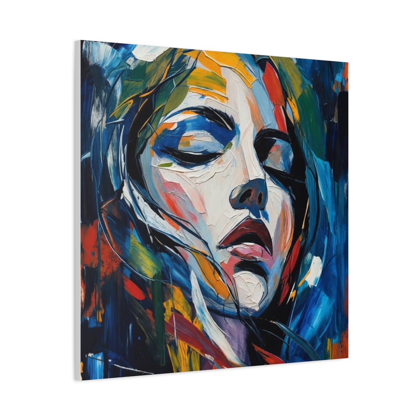 Abstract Colorful Woman Portrait Canvas
