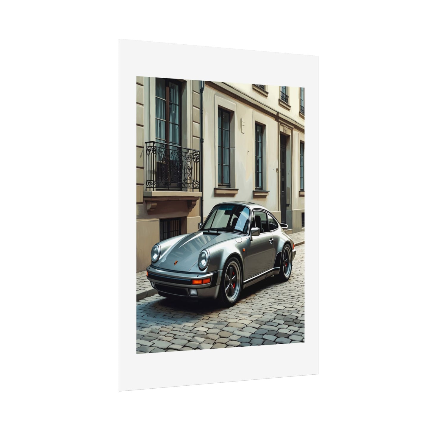 Classic Porsche 911 Rolled Poster — Vintage Sports Car Street Photography Print