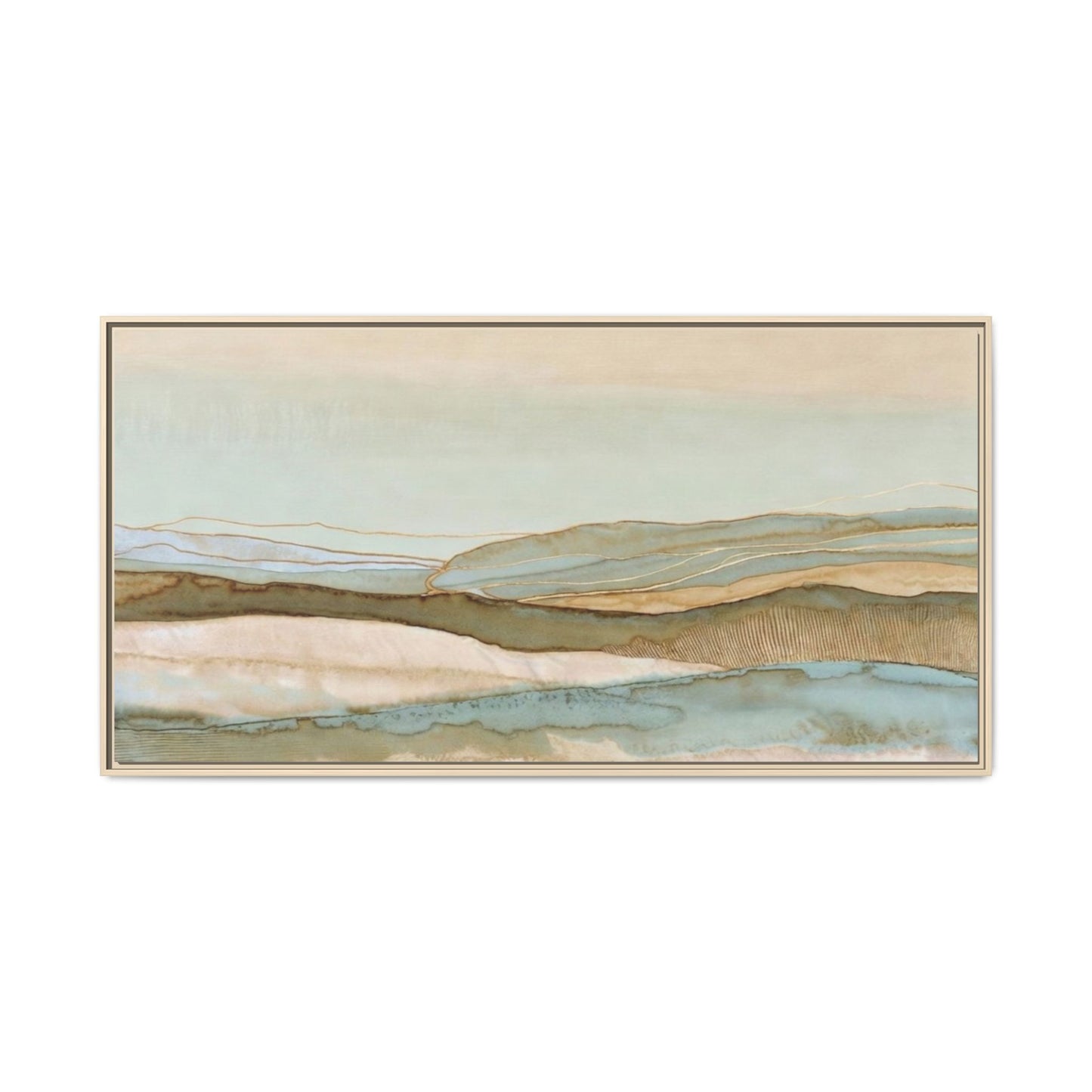 Framed Matte Canvas Coastal Abstract Landscape Wall Art