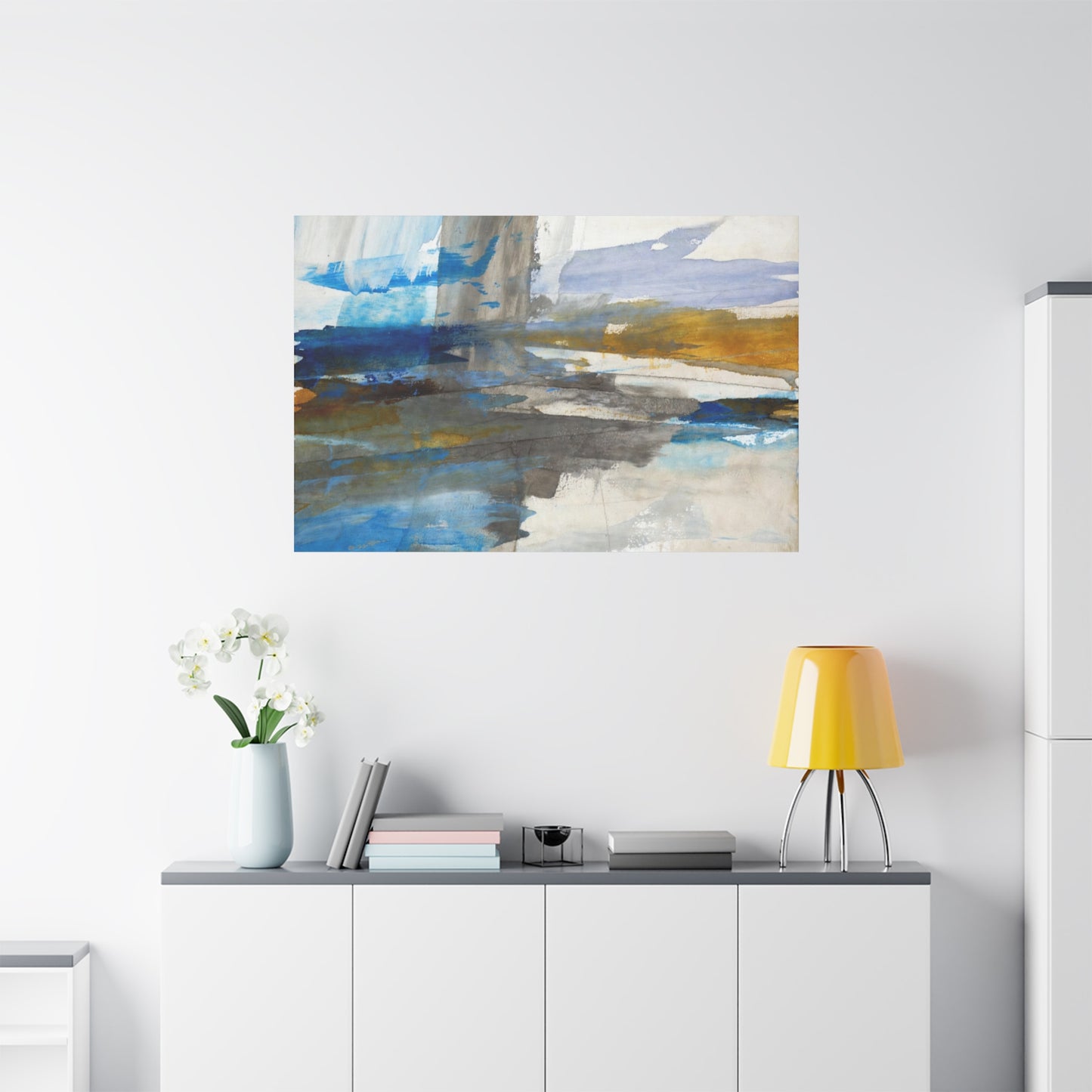 Abstract Coastal Blue Matte Canvas Print — Stretched 1.25" Wall Art