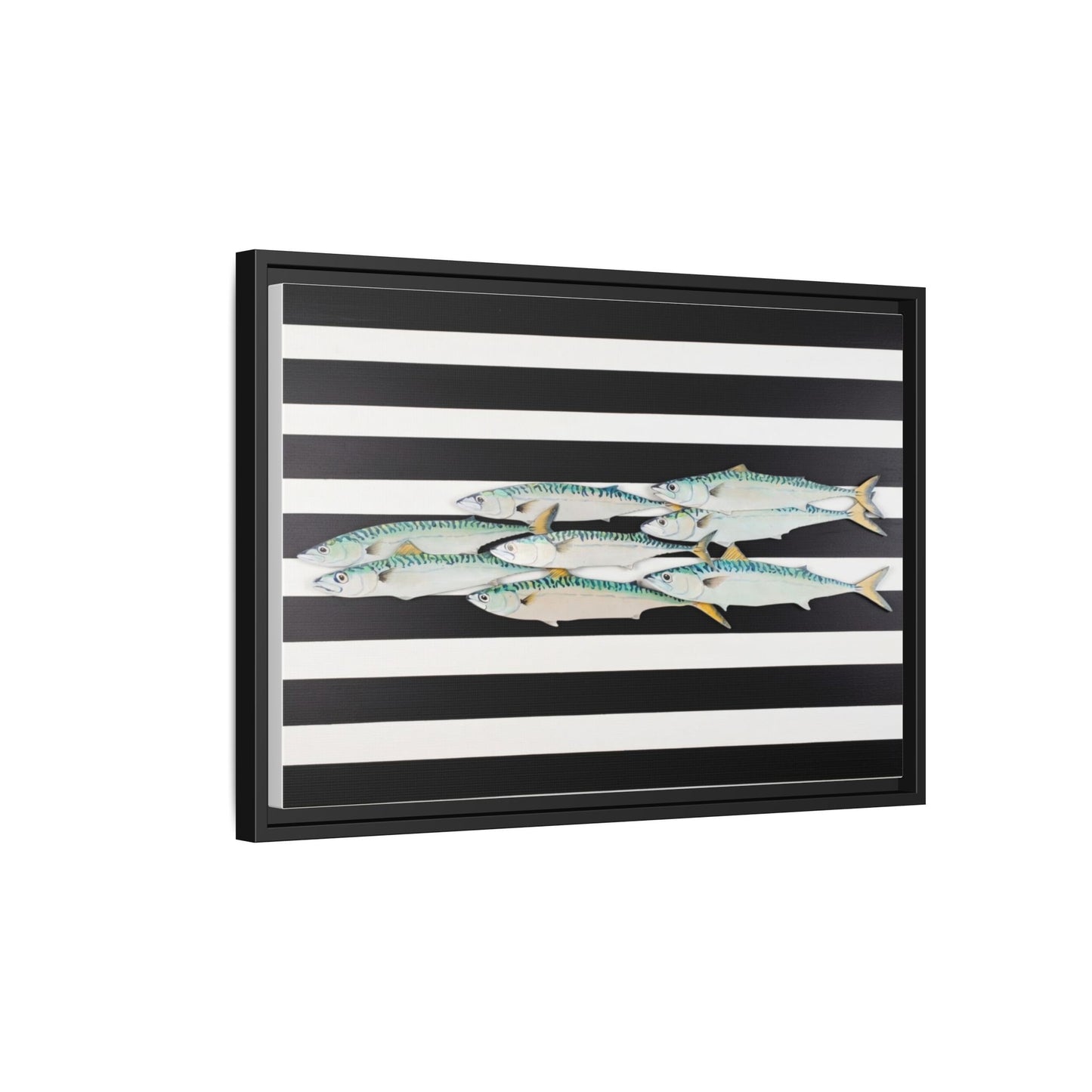 Striped Mackerel Canvas Print — Framed Matte Fish Wall Art