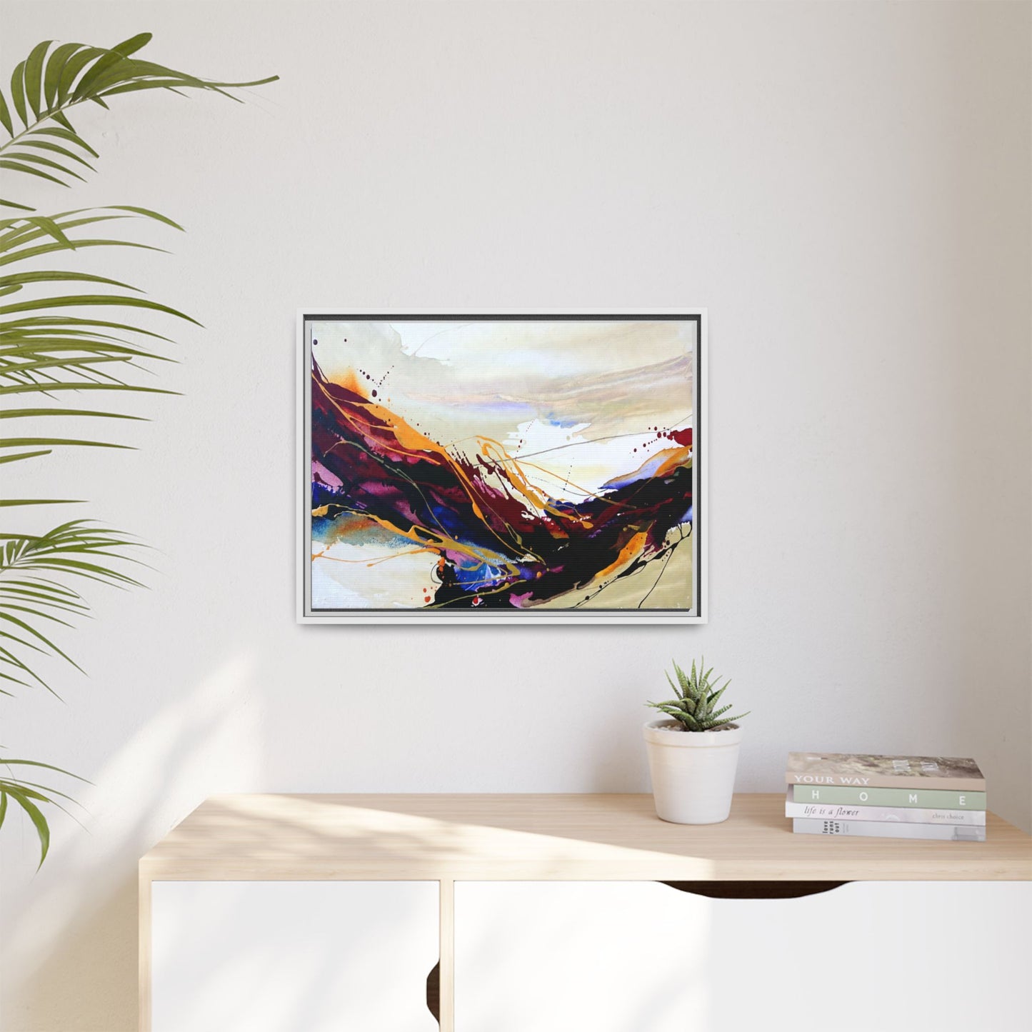 Abstract Flow Matte Canvas Framed Wall Art