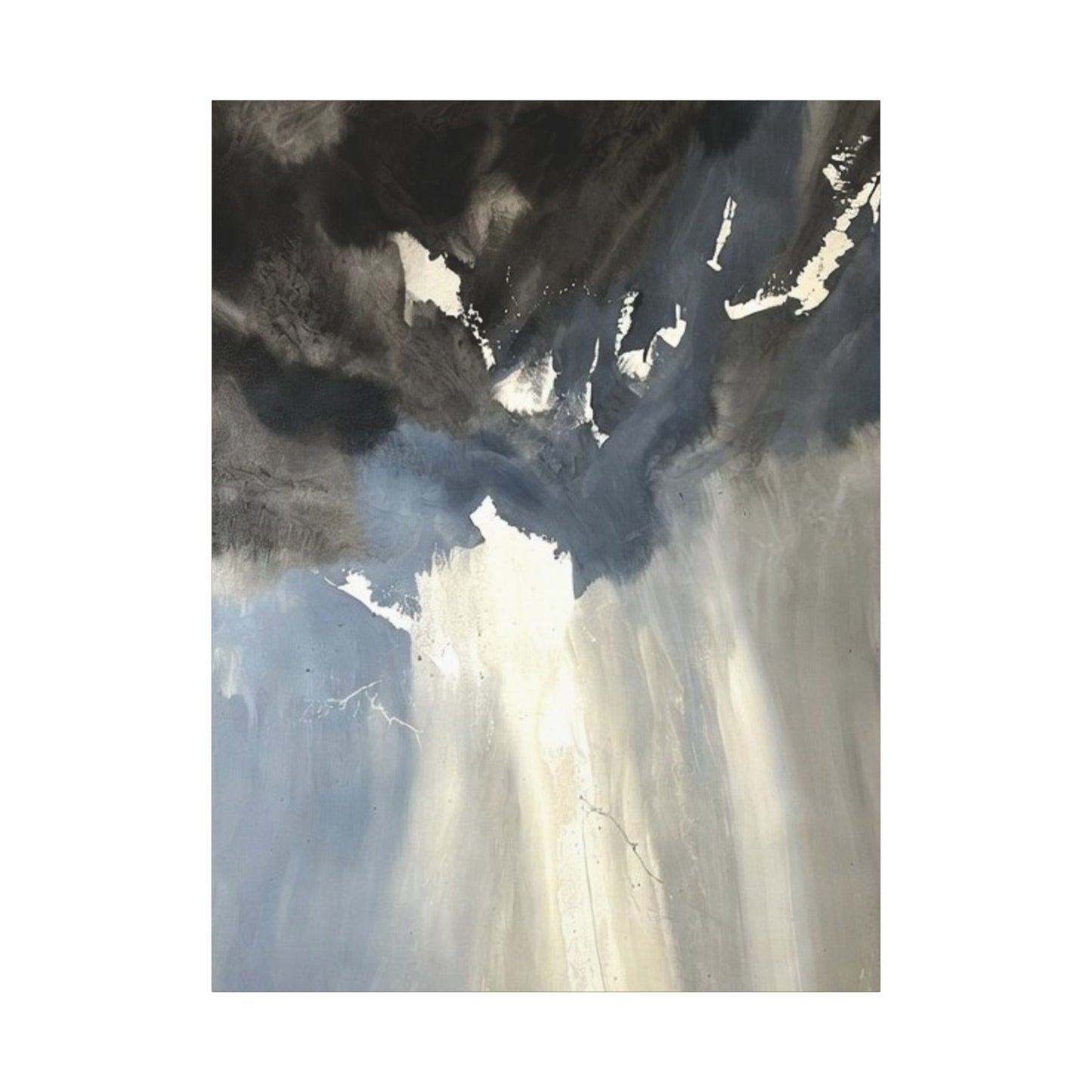 Abstract Storm Canvas Print — Dramatic Blue & Gray Matte Wall Art