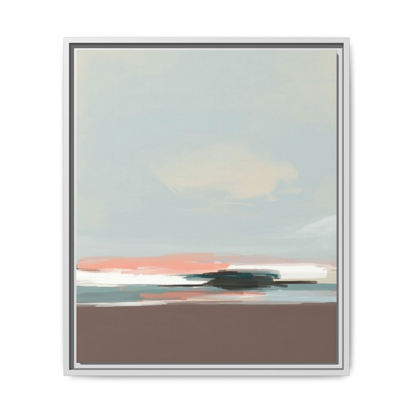 Framed Matte Canvas Print — Soft Coastal Abstract Landscape