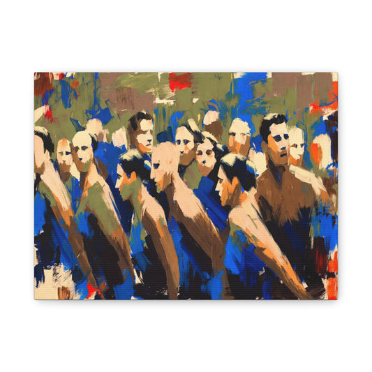 Abstract Crowd Painting Canvas Print — Stretched Matte Wall Art