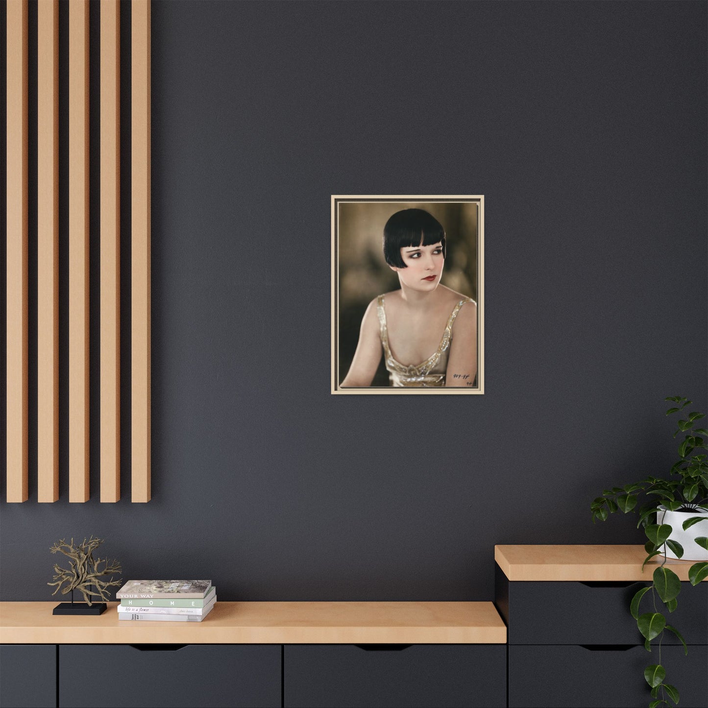 Vintage Louise Brooks Portrait Matte Canvas Framed Wall Art