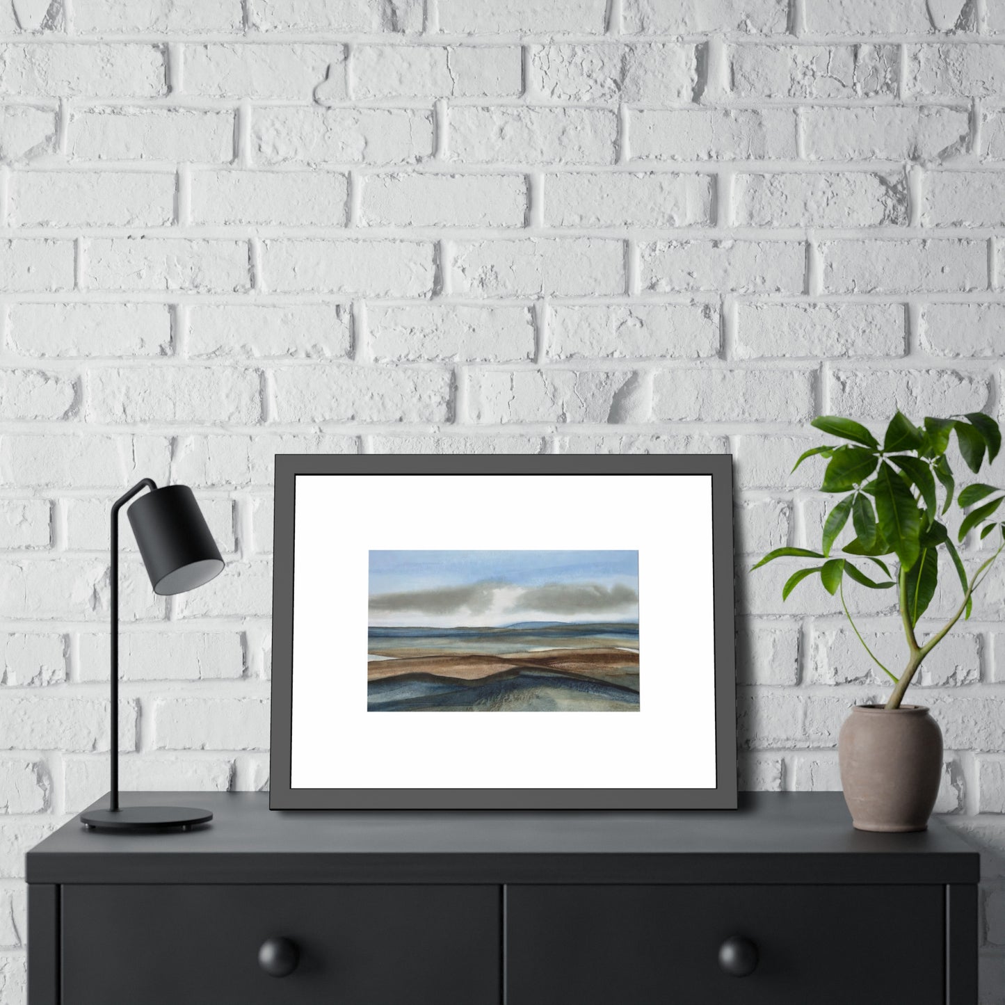 Framed Coastal Landscape Poster — Serene Seascape Wall Art Print