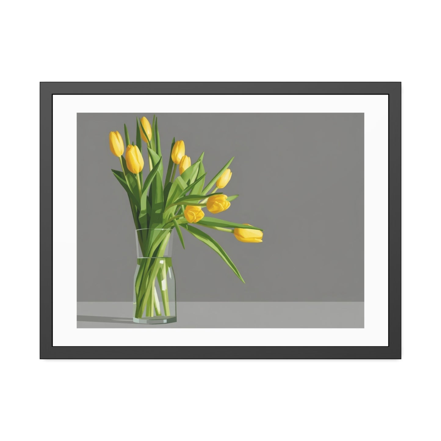 Yellow Tulip Framed Print — Modern Botanical Wall Art