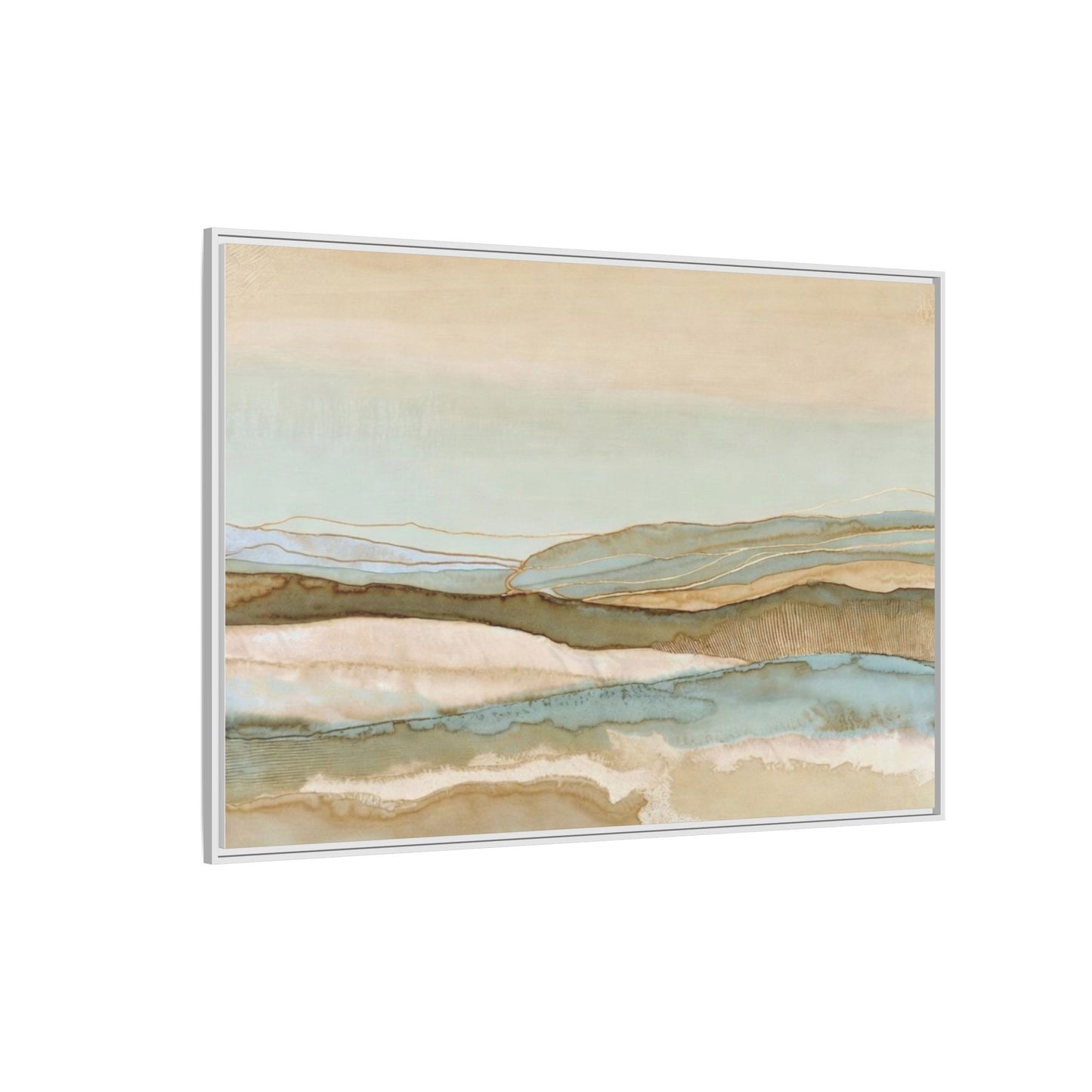 Framed Matte Canvas Coastal Abstract Landscape Wall Art
