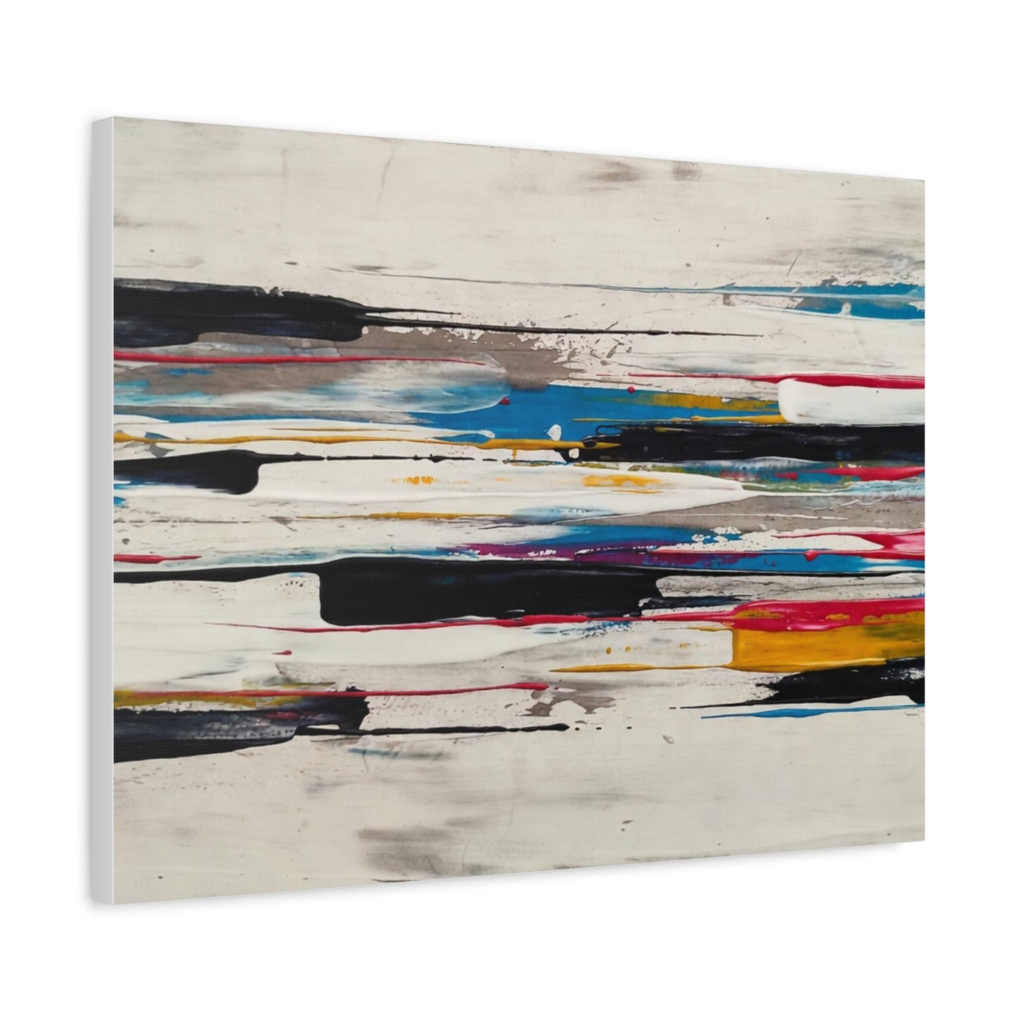 Abstract Color Streaks Matte Canvas Print — Modern Horizontal Wall Art