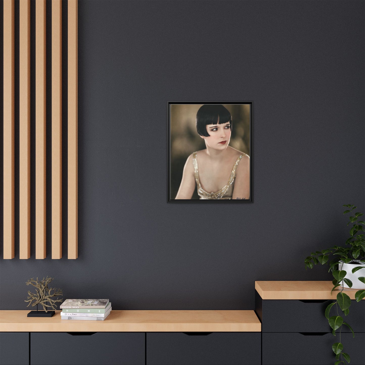 Vintage Louise Brooks Portrait Matte Canvas Framed Wall Art