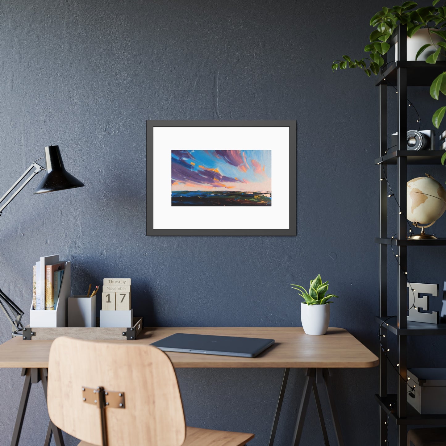 Framed Poster – Colorful Coastal Sunset Landscape Art Print