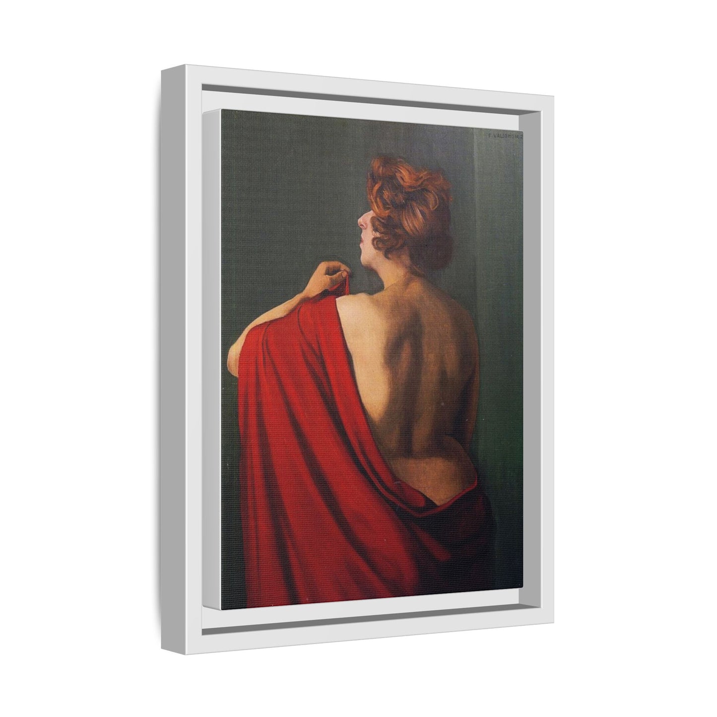 Femme au châle rouge by Félix Vallotton Framed Matte Canvas Wall Art Print