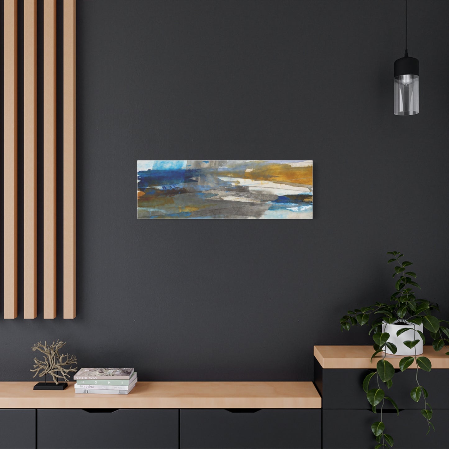 Abstract Coastal Blue Matte Canvas Print — Stretched 1.25" Wall Art