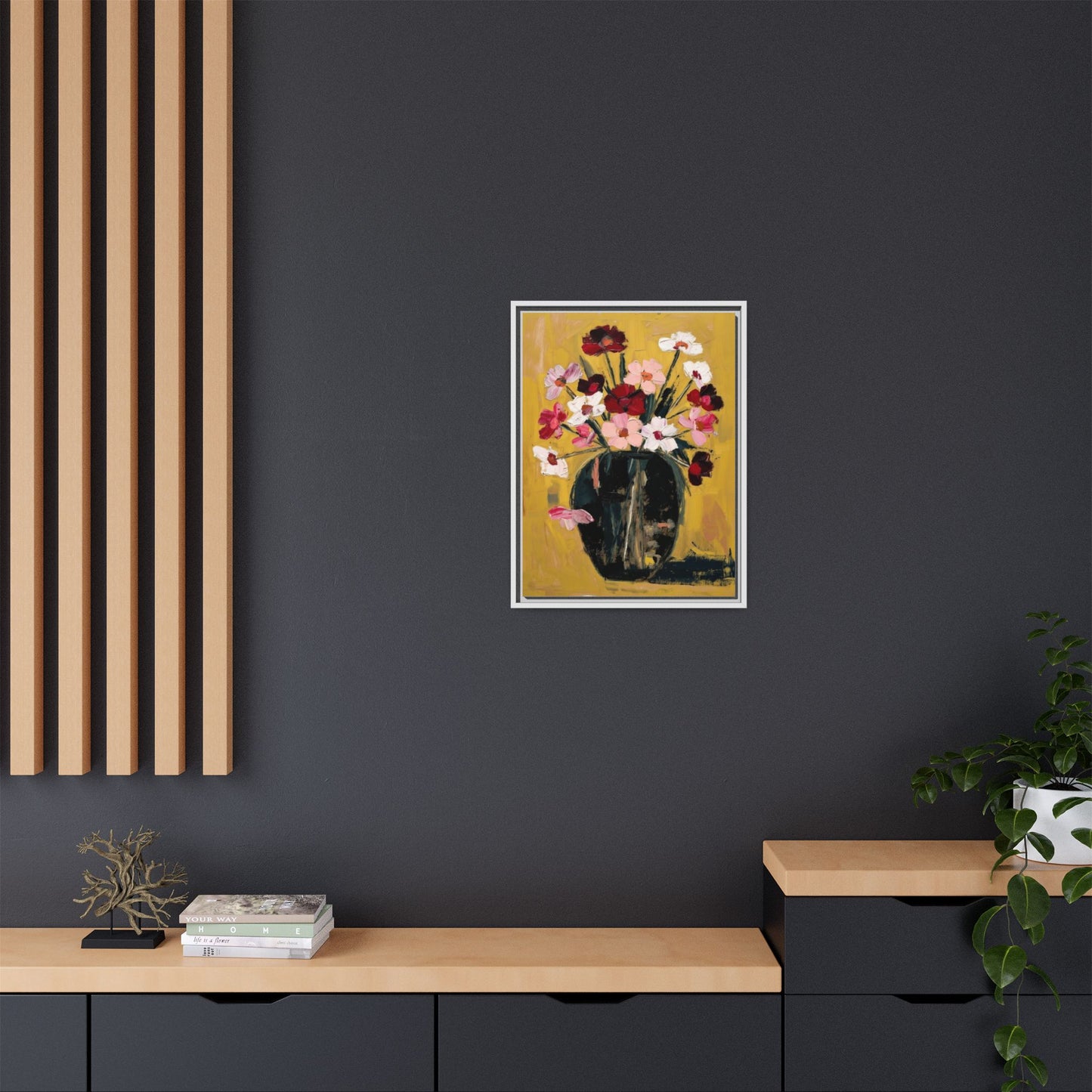 Framed Matte Canvas Floral Still Life Wall Art
