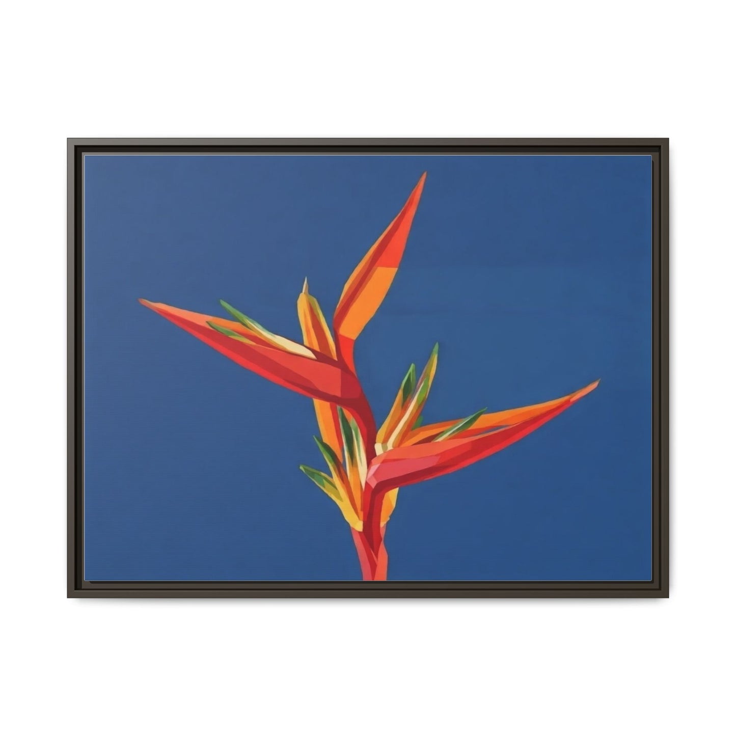 Framed Matte Canvas – Tropical Bird of Paradise Floral Wall Art