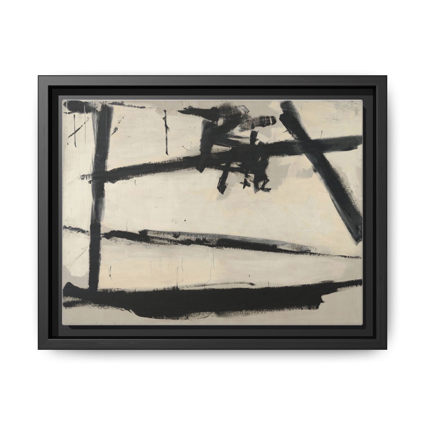 Painting Number 2 by Franz Kline Framed Abstract Canvas Art Print