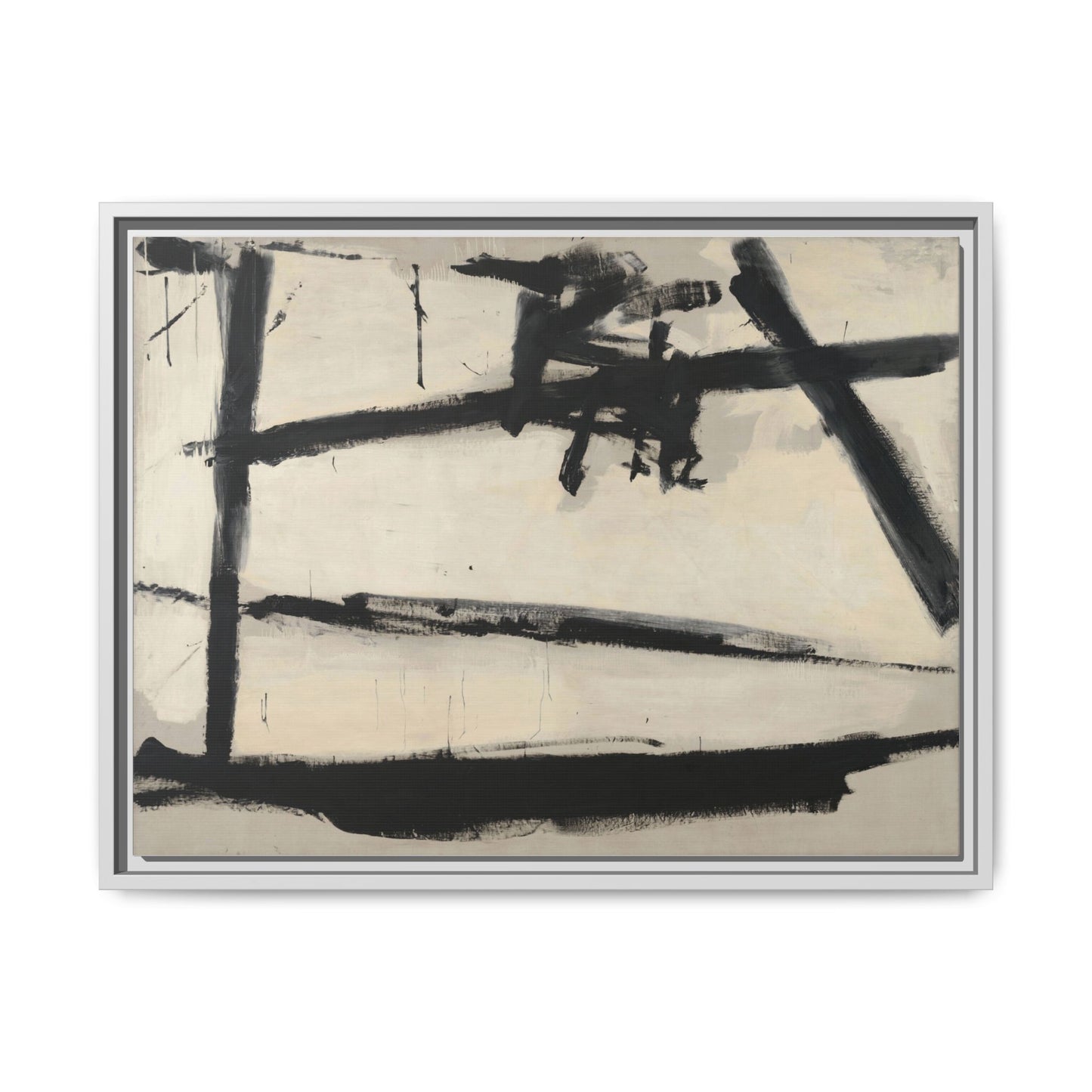 Painting Number 2 by Franz Kline Framed Abstract Canvas Art Print