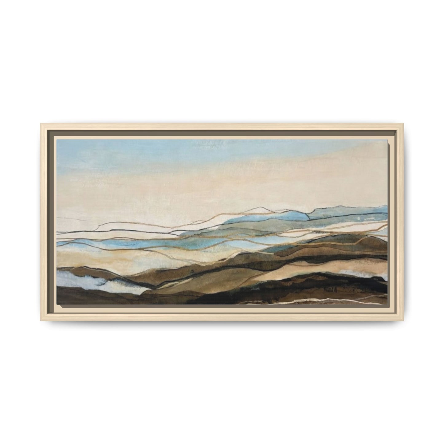 Framed Matte Canvas Print — Abstract Coastal Landscape Wall Art