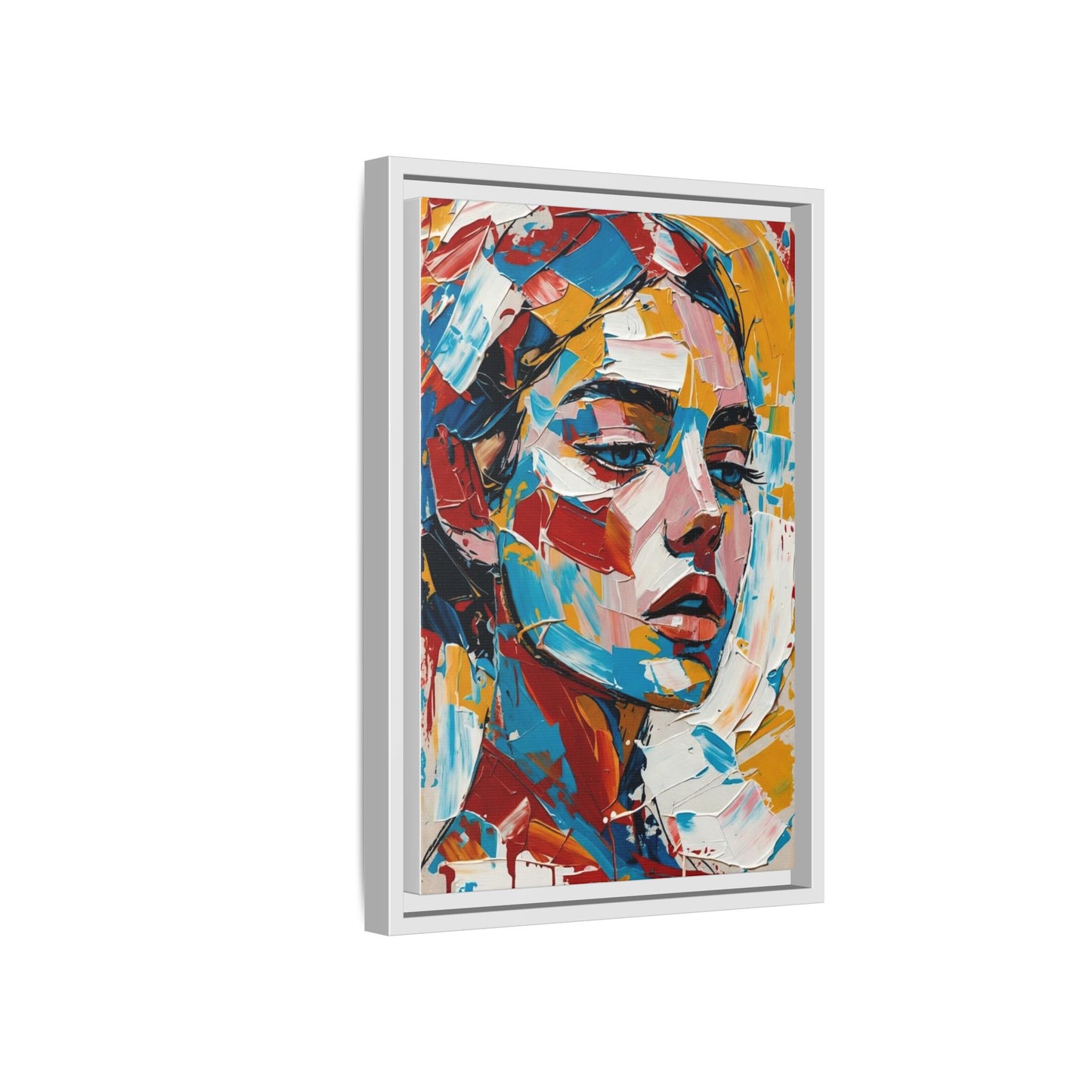 Colorful Abstract Portrait Framed Canvas Print