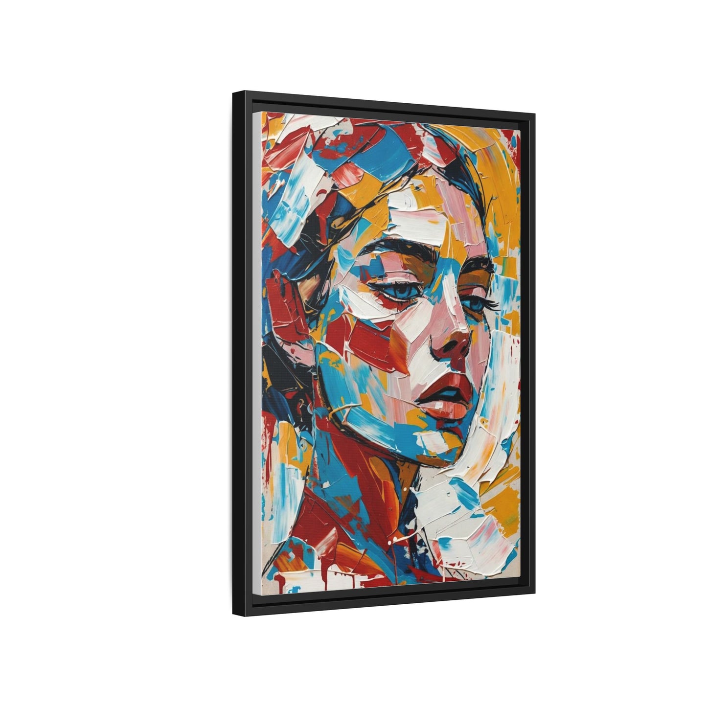Colorful Abstract Portrait Framed Canvas Print