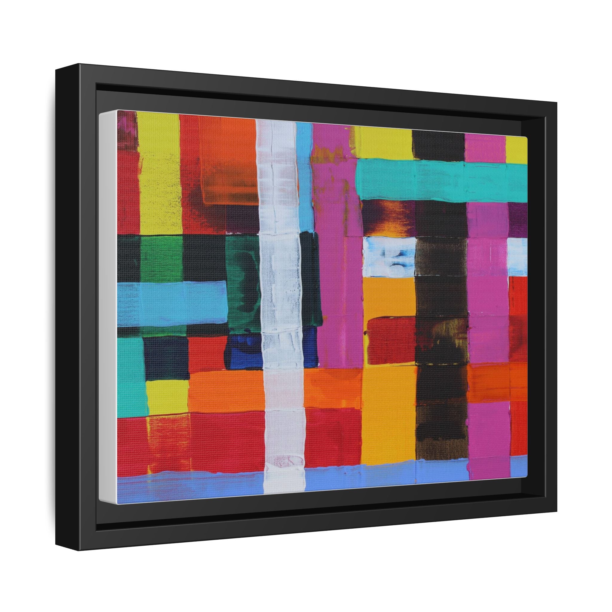 Farbfeld Malerei (Acryl) by Unknown Artist Matte Framed Canvas Wall Art Print