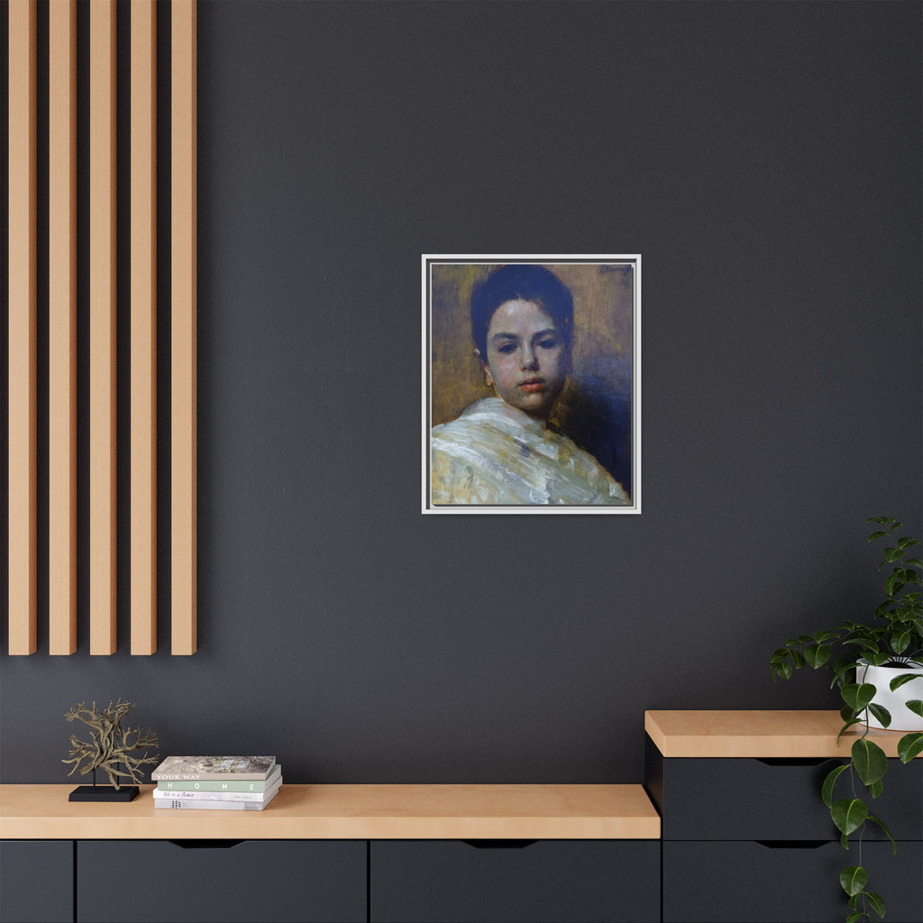 Carminella by Antonio Mancini Framed Matte Canvas Art Print