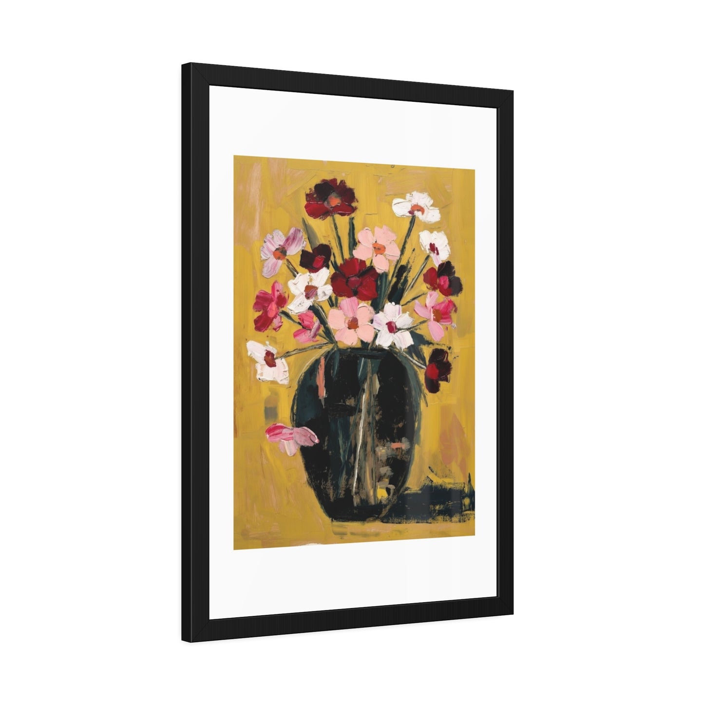 Framed Poster  Abstract Floral Vase Art Print