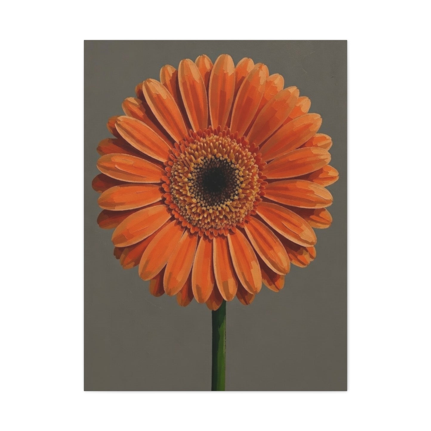 Orange Gerbera Flower Matte Canvas Print — Stretched Wall Art