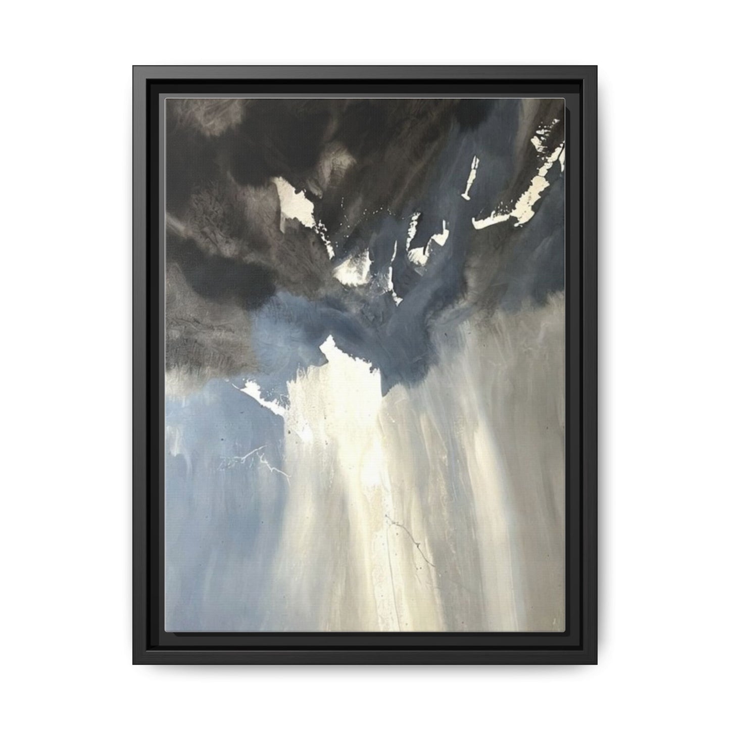 Framed Matte Canvas Art — Moody Abstract Sky Painting