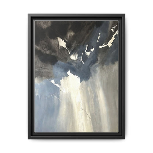 Framed Matte Canvas Art — Moody Abstract Sky Painting