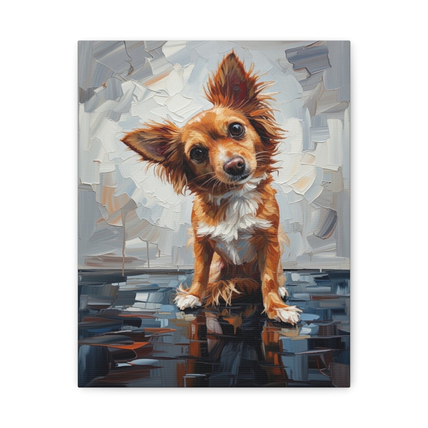 Charming Chihuahua Canvas Print — Whimsical Dog Portrait Wall Art