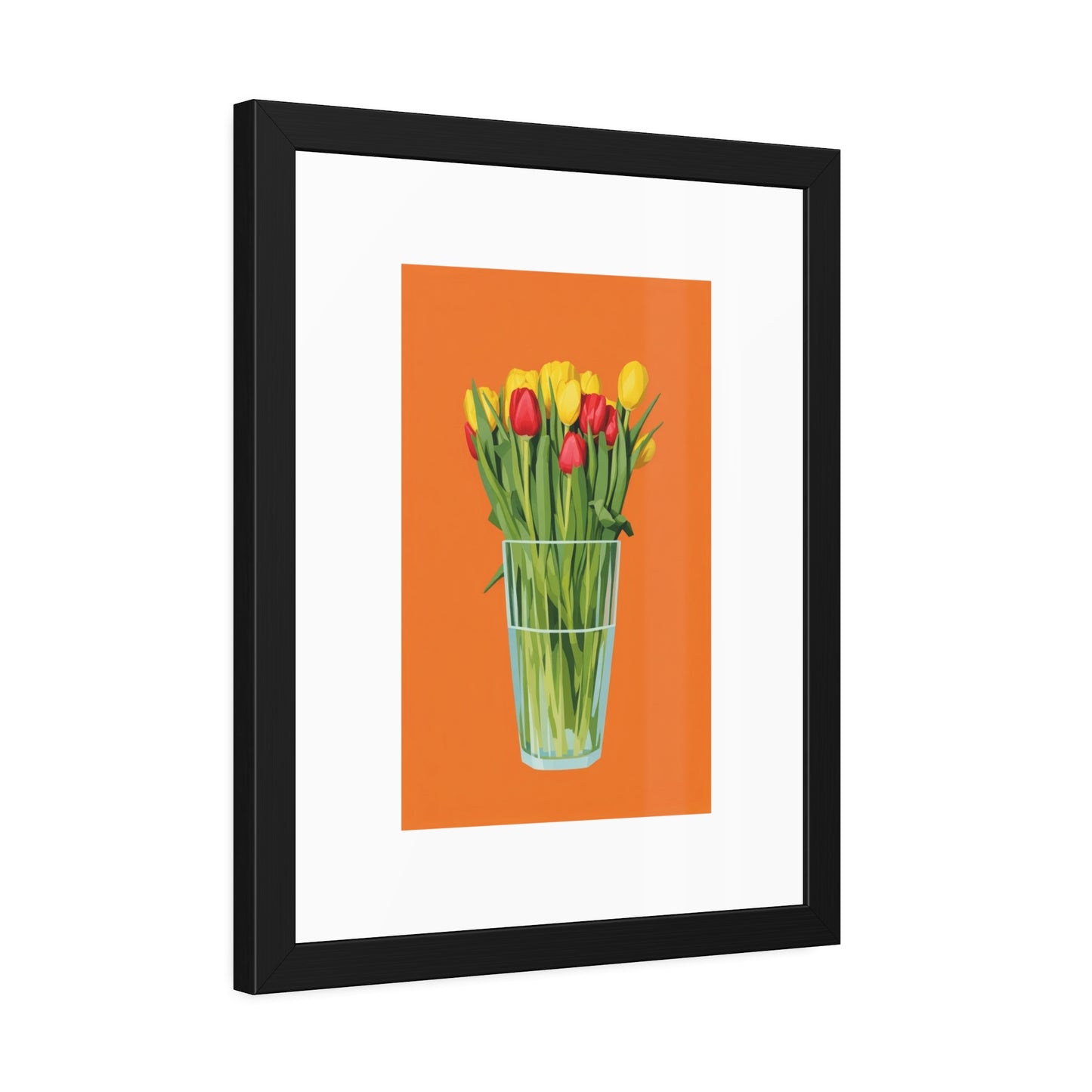 Framed Poster — Colorful Tulip Vase Wall Art (Spring Floral Print)