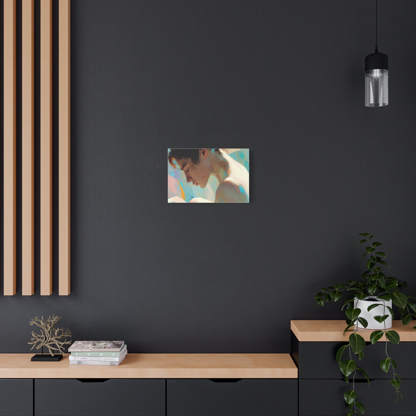 Dreamy Portrait Matte Canvas Print — Serene Female Profile Wall Art, Stretched 1.25"