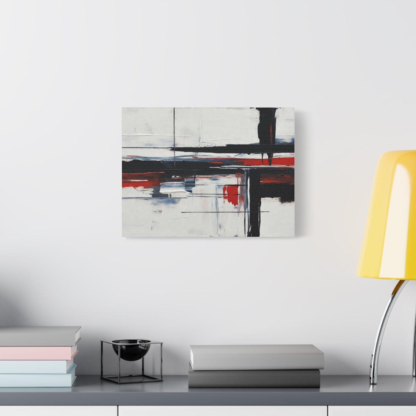 Abstract Red & Black Modern Canvas Art — Matte Stretched 1.25"