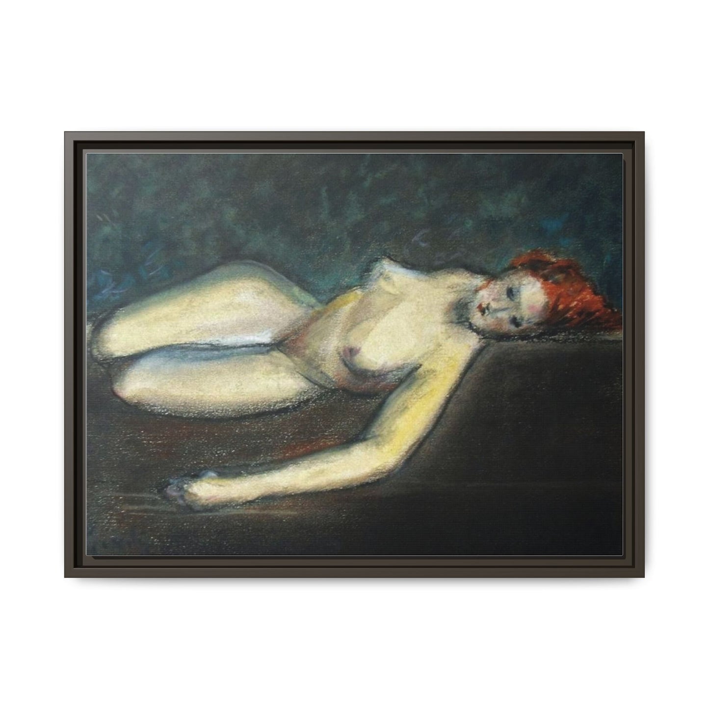 Lying nude by Paul Gosselin Framed Matte Canvas Wall Art Print